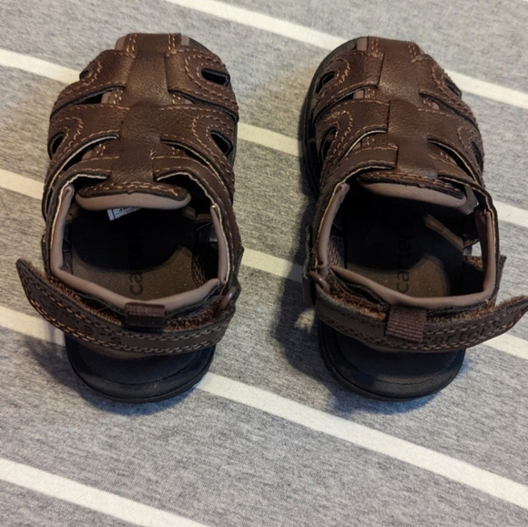Carter's Toddler Boy Brown Faux Leather Sandals Size 4 - Picture 4 of 5